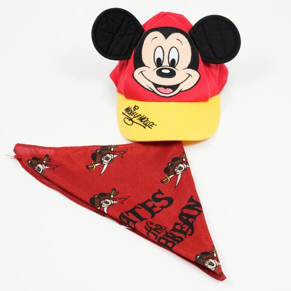 Disney World MICKEY MOUSE Cap Hat with Ears Youth W/ bandana - Picture 1 of 8